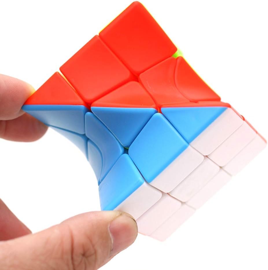 Image of Hawkister 3x3x3 Middle Curve Twisted Magic Cube | Stickerless Twist Shape Mod Speed Cube | 90-Degree Angled Design, Smooth Turning Eco-Friendly ABS Logic Brain Teaser for Kids & Adults