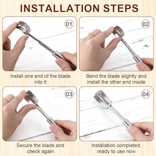 Image of Supvox Stainless Steel Bread Lame, 7.4 inch Dough Scoring Tool with 5 Replaceable Razors and PU Blade Sheath for Artisan Bread Baking