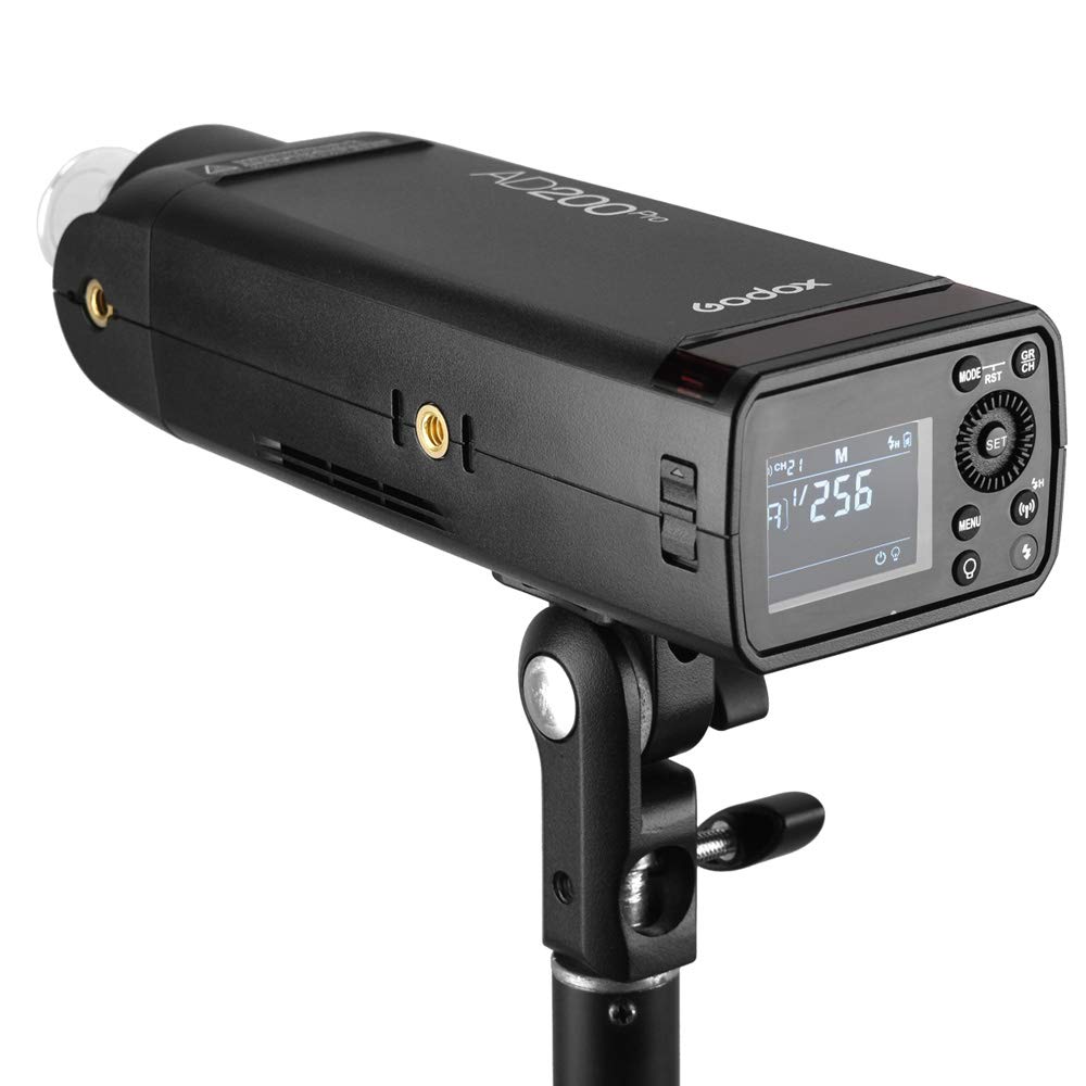 Godox AD200 Pro Version Flash Flash, 200 WS 2,4 G Flash 1/8000 HSS, 500 Full Power, 0,01-2,1 s Recyclage, Batterie 2900 mAh, Ampoule Flash/Speedlite Fresnel Flash Head