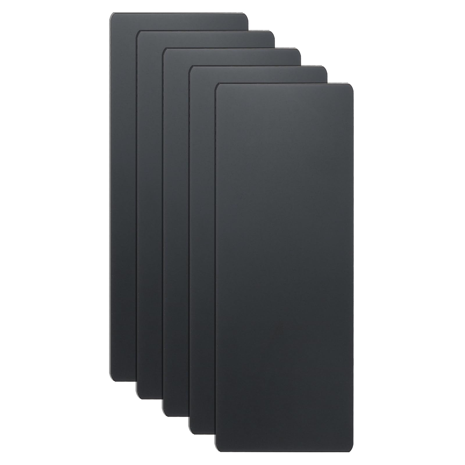 sourcing map 5pcs Metal Business Card 80 x 30 x 0.5mm 304 Stainless Steel Mirror Titanium Laser Engrave Cards Custom Blank CNC Engrave Sheet for House Office DIY Gift Invitations, Black