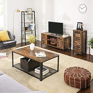 Vasagletvstandfor50inchestelevisionsentertainmentcenterwithstorageshelvescabinetwithlouvereddoors433rusticbrown Urban Country Home Decor Vasagle tv stand for 50 inches televisions entertainment center with storage shelves cabinet with louvered doors 433 rustic brown urban country home decor