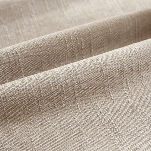 Image of Foindtower Set of 2 Soft Textured Chenille Throw Decorative Pillow Covers Square Accent Solid Cushion Cover Cozy Neutral Farmhouse Pillow Case for Couch Sofa Bedroom Living Room 26x26 Inch,Cream Camel