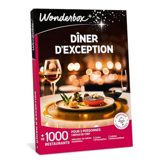 Wonderbox - Coffret cadeau de Noël pour couple- DÎNER D'EXCEPTION - plus de 1.000 restaurants gastronomiques renommés, labellisés ou étoilés pour 2 personnes