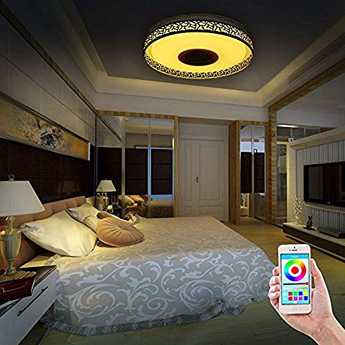 Preisvergleich Produktbild ilifeSmart LED-Deckenlampe mit Bluetooth-Lautsprecher, RGB-Farblicht, dimmbar, App-Steuerung des Timers