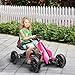 Aosom 12V Electric Go Kart for Kids, Outdoor Ride-On Toy with Forward Backward Drive & Adjustable Speed, Gift for Child 3-8 Years Old, Pink
