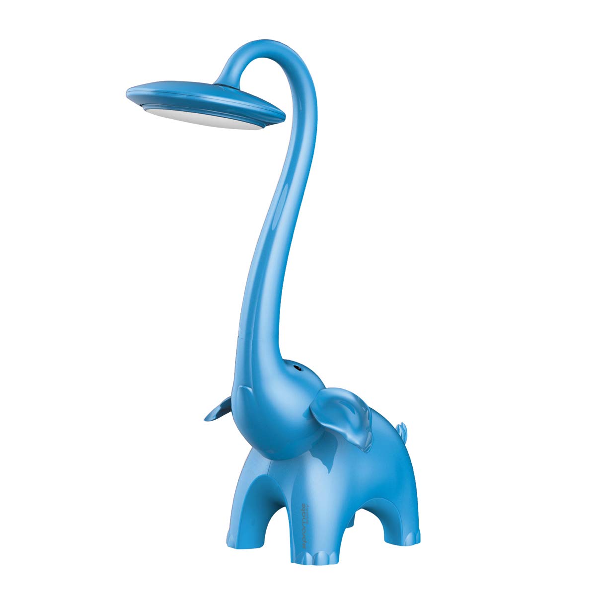 Promate Night Lamp, Lightweight LED Multicolour Cute Elephant Lamp with Sensitive Tap Control, 3 Light Mode and Adjustable Neck Light for Bedside, Table, Baby, Kids, Room, Nursery, Snorky Blue