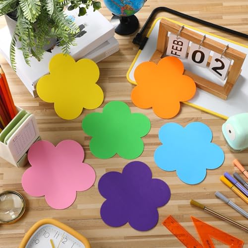 Image of Ireer 48 Pcs Large Foam Flower Cutouts 6 Inch Colorful Bulletin Board Decor Flower Shape Cutouts DIY Craft Set for Spring Classroom Craft Project Party Supplies Chalkboard Wall Decor