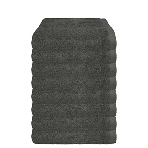 Preisvergleich Produktbild Falco Supertoll Handtuch Anthrazit 8er Sparpack, 100% Baumwolle 8X Handtücher 50x100 cm