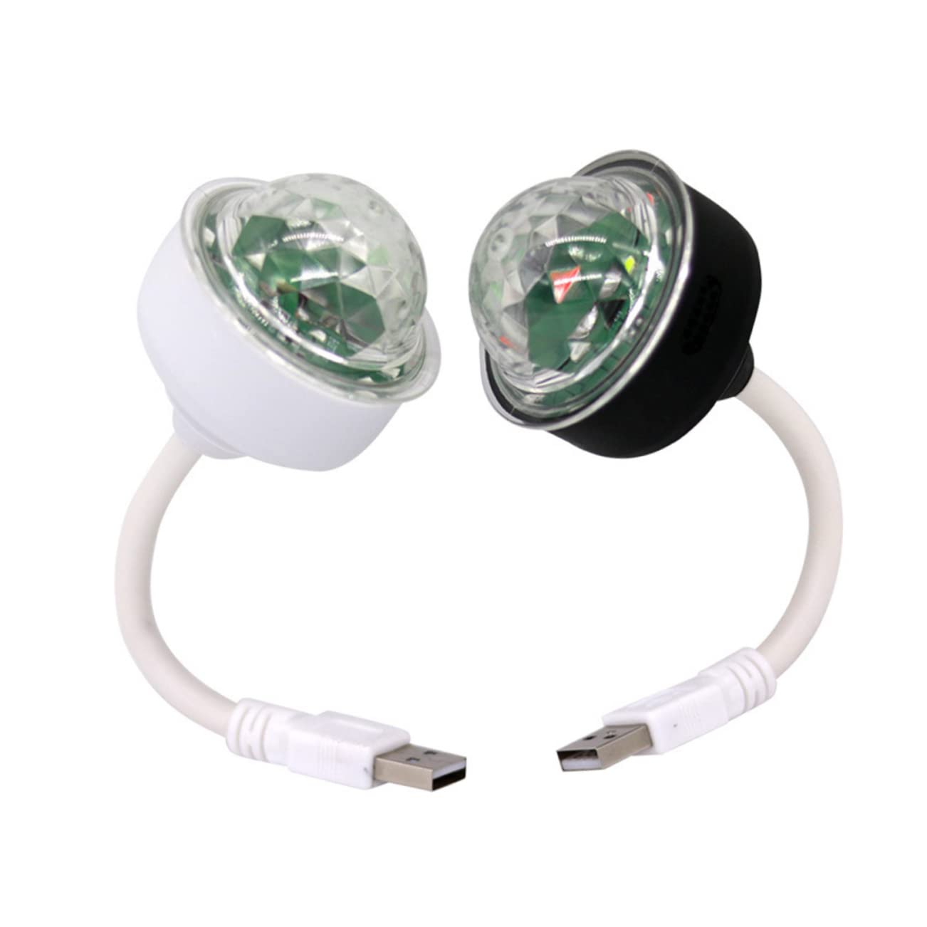 Unomor 2Pcs LED Mini Disco Light Color Changing Stage Light for Car Home Party and Club Compact Disco Ball with Rotating Effect for Interior Decoration