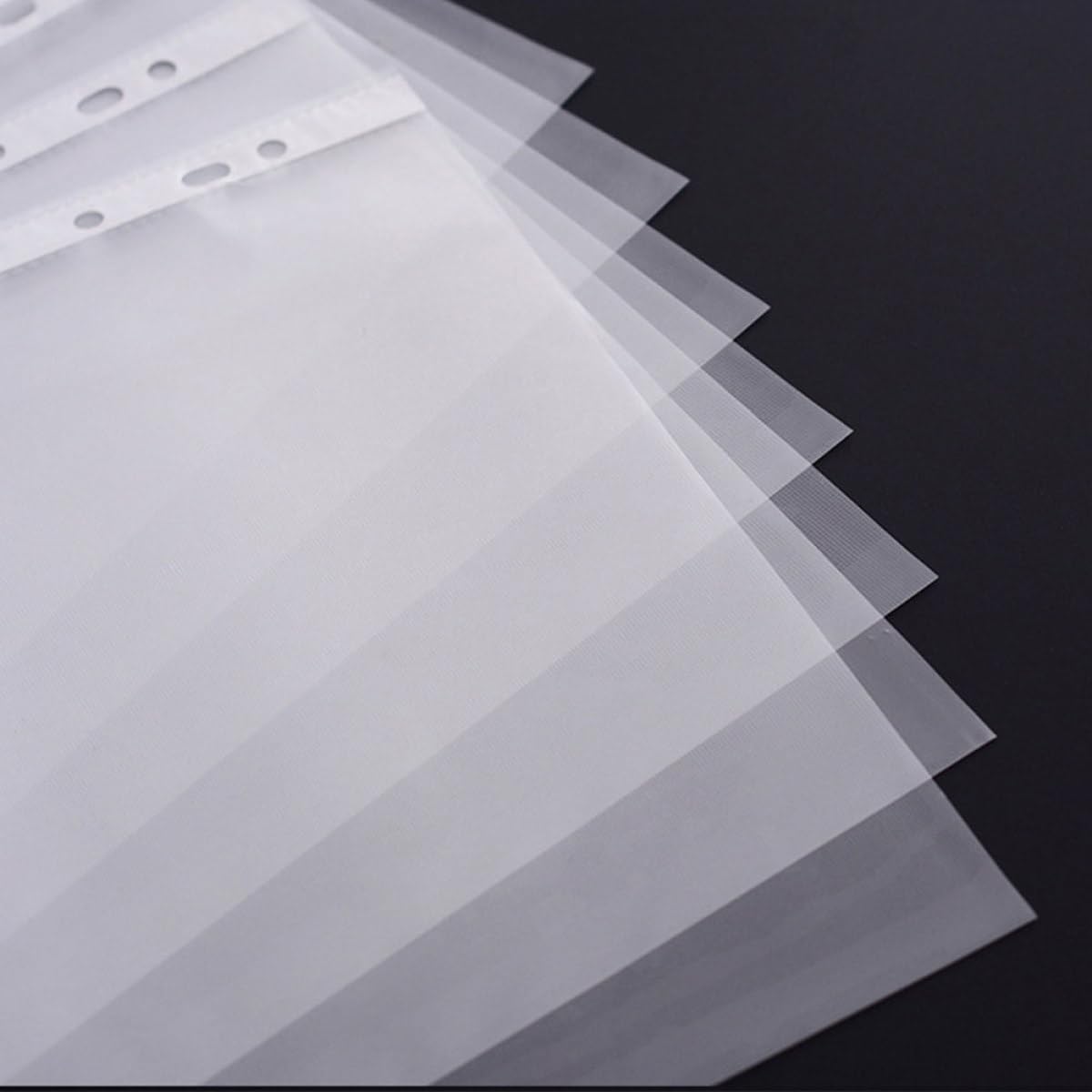 Protège-feuilles Perforés A4 11 Trous Pvc Lot de 100 Transparent