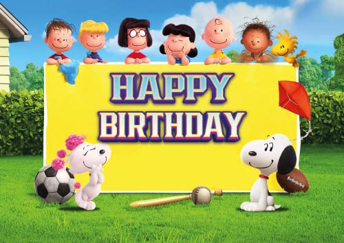 8.3 Snoopy Cake Topper –Square Edible Birthday Cake Decorations, Happy Birthday Cake #TOP16