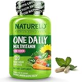 NATURELO One Daily Multivitamin for Women - Energy Support - Whole Food Supplement to Nourish Hair, Skin, Nails - Non-GMO - No Soy - Gluten Free - 120 Capsules | 4 Month Supply