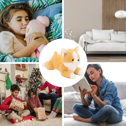 Stoffhund Plüschtier - Weiches Begleitspielzeug Aus Plüsch,Kuschelpuppe Mit Kissenfunktion | Für Kinder Jugendliche Erwachsene Und Sammler Bei Spielzeit Schlafenszeit Im Kinderzimmer Wohnzimmer Bett