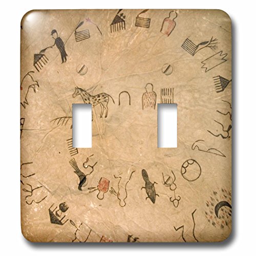 Double interrupteur 3dRose Lsp_94283_2 Lakota Sioux Buffalo Robes US42 AWY0000 - 2