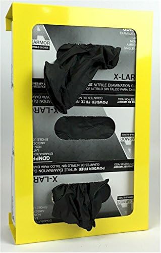 Wall Mounted Triple Capacity Disposable Glove Box Holder/Dispenser. 18 Gauge Steel, Black
