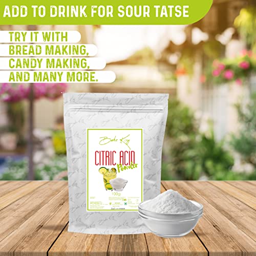 Image of BAKE KING Citric Acid Powder 100G, (CITRUS) Citric Acid for Cleaning Purpose, Citric Acid For Food And Bakery, Food Grade, Citric Acid Powder for Making Malai Peda, Jalebi, Poha Chivda, Dhokla etc