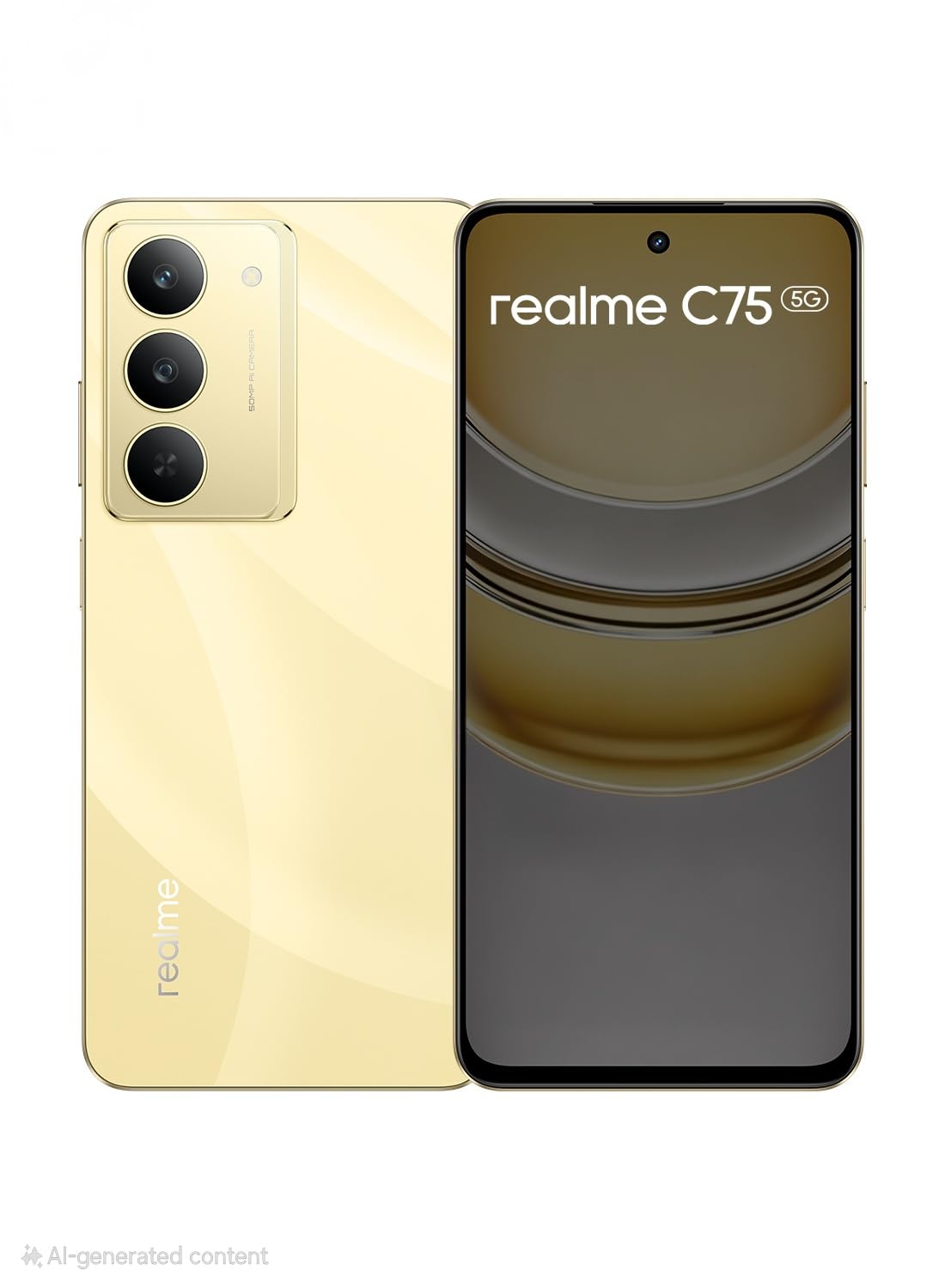 C75 5G Smartphone, 8GB RAM + 128GB Storage | 6.67" IPS LCD 120Hz Display | 32MP Rear & 8MP Front Camera | 6000mAh, 45W Fast Charging | Dual SIM, Android 15, 12M Warranty (Gold)