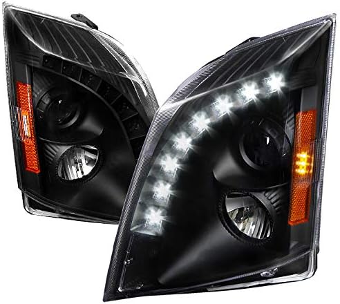Velocity Concepts For Cadillac CTS SMD LED DRL Projector Headlights Black Head Lamps