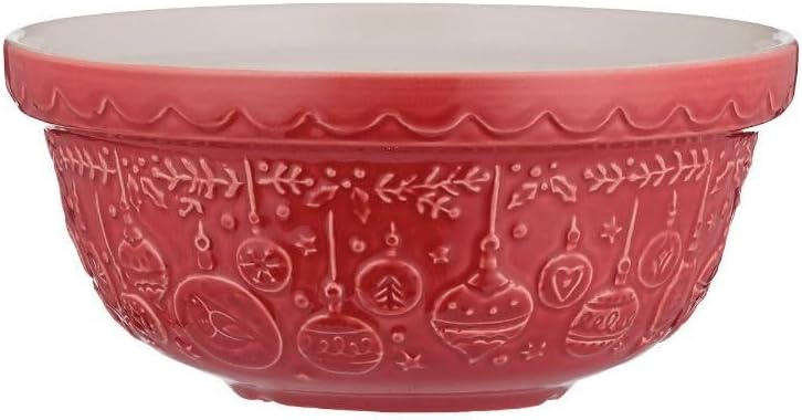 Mason Cash Deck the Halls S30 (1.25 Qt) Mixing Bowl - Red