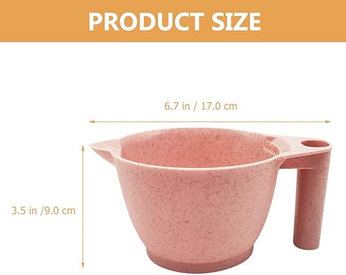 Miniatura 2 de minkissy Juego de 2 tazones de tinte para el cabello, cuencos de tinte de mezcla de plástico, para uso doméstico y de salón, color rosa
