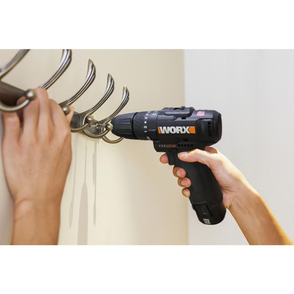 WORX WX121 Taladro Percutor 12V Brushless 40Nm Compacto, 3 en 1, 2 Baterías 2Ah, Cargador y Maletín, para Metal, Madera y Albañilería