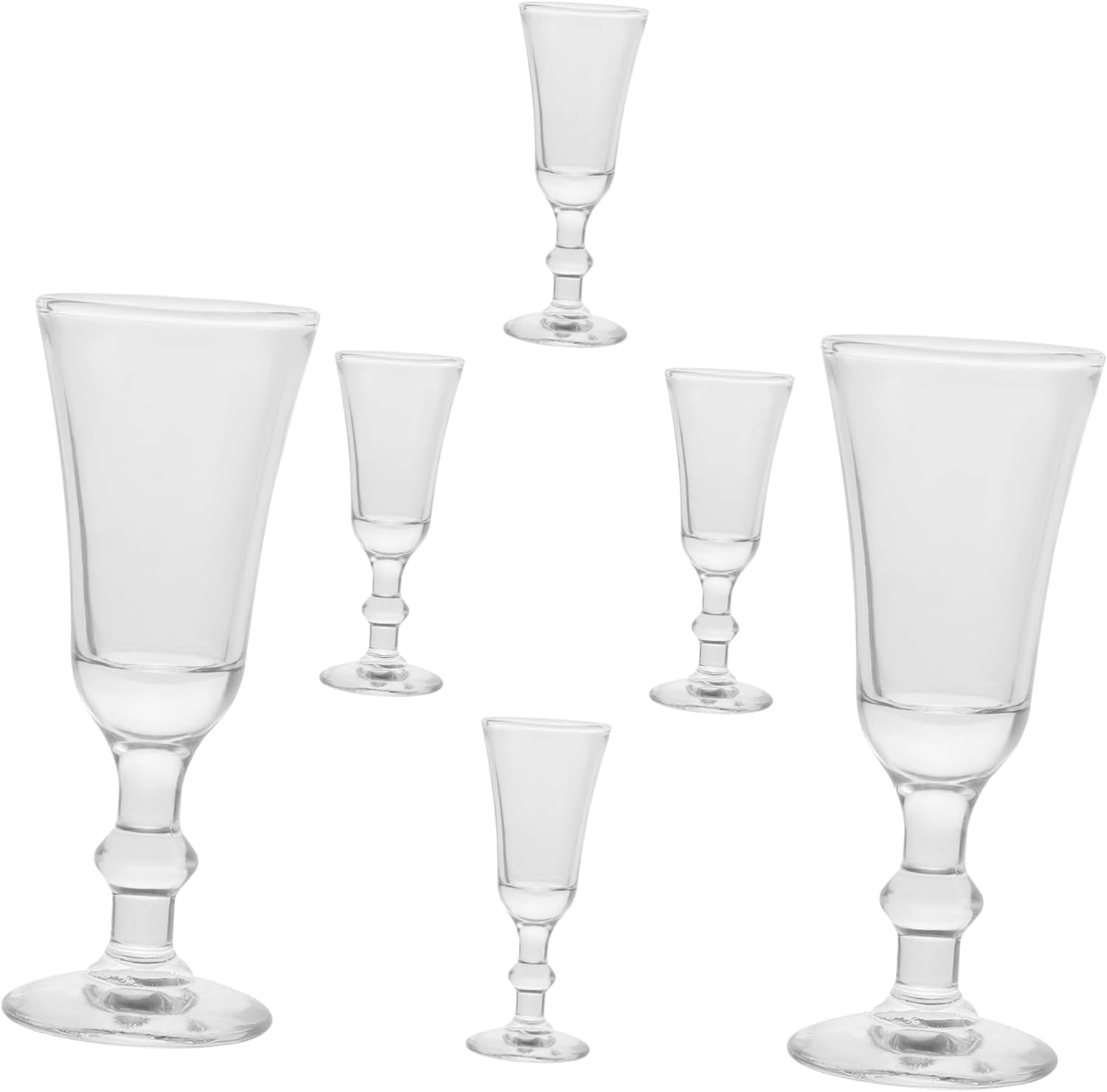 6pcs Transparent Cocktail Goblets Elegant Glasses for Wine Party Drinks Unique Design for Celebrations and Bar Use
