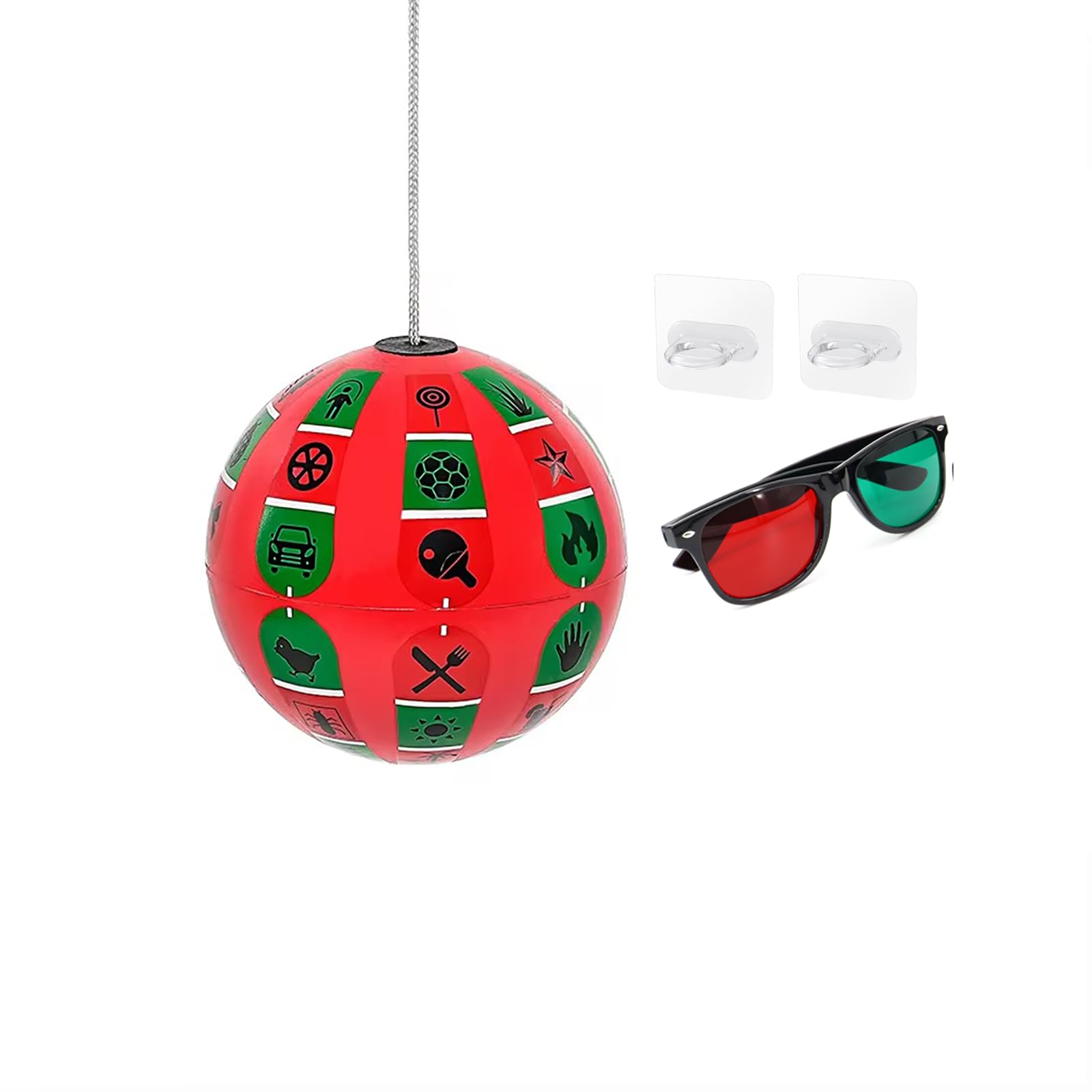 Kulki do koordynacji ręka-oko i treningu wizualnego, 1 kolory, średnica 9 cm, stereo, trening wizualny, 1 szt. (1, zestaw piłek treningowych)
