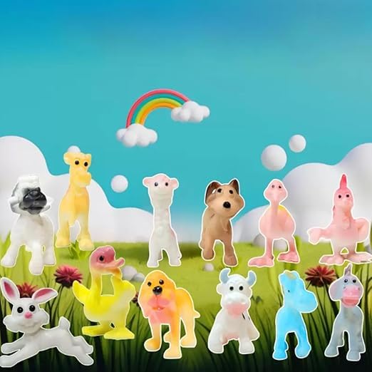Image of Cartoon Domestic Animals Toys Set for Kids 12PCs Realistic Educational Toy Mid Jungle Farm Animal Action Figure Playset for 3 Years Old & Up Boys Girls Toddlers Birthday Gifts (Pet Animal)
