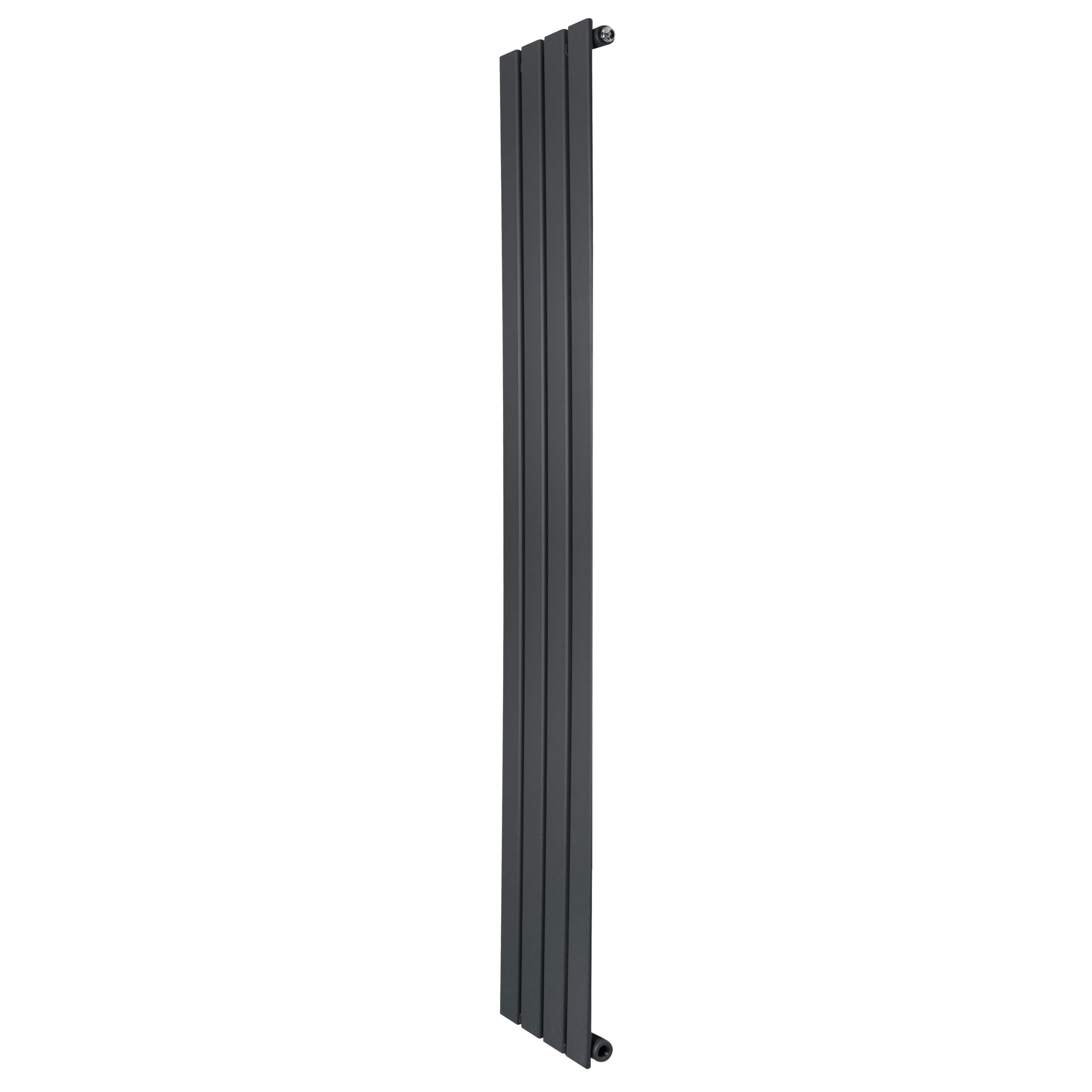 Flat Single Column Radiator 1600mm x 280mm Modern Designer Single Panel Central Heating Heater Matt Anthracite Grey Carbon Steel Vertical Kitchen Living Room Free Cleaning Brush Fixing Kit & Brackets