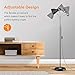 LEPOWER Floor Lamp, Metal Standing Lamp with Adjustable Gooseneck, Heavy Metal Base, Reading Pole Lamp for Office, Black Floor Lamps for Bedroom, Living Room