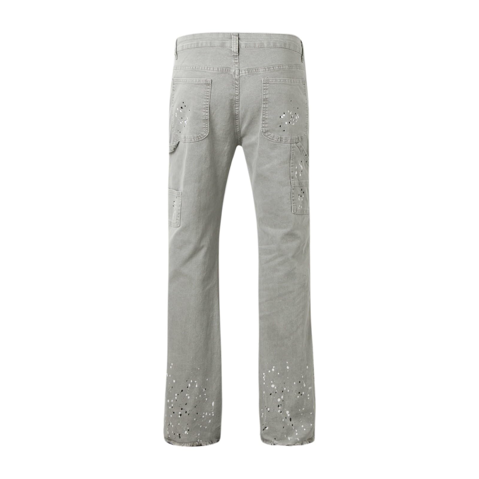 Jeans da uomo patchwork, slim fit, in denim, Y2K, alla moda, con effetto washed, per il tempo libero, pantaloni casual da uomo, stampati, semplici, versatili