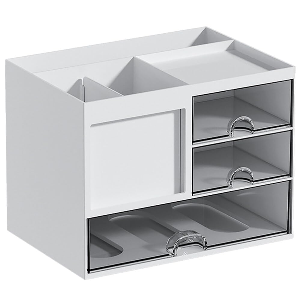 Organizador De Escritorio Extraíble Caja De Almacenamiento Multiusos Compartimentos Transparentes Para Papelería Para Oficina Hogar
