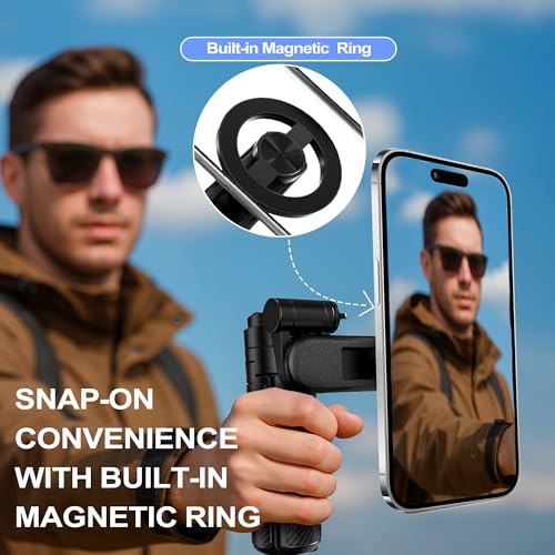 Perche à selfie magnétique 4 en 1 avec trépied extensible et télécommande pour smartphone - 7