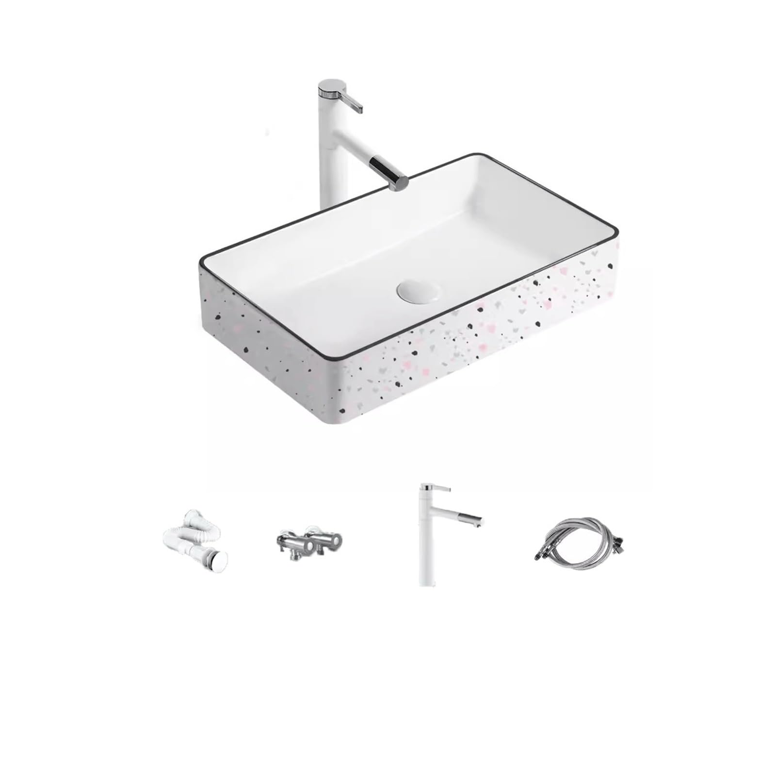 Hpthly Bathroom Sink Nordic Household Wash Basin Above The Basin Bathroom Balcony Wash Basin Ceramic Basin Square Small Size Single Basin Vessel Sinks