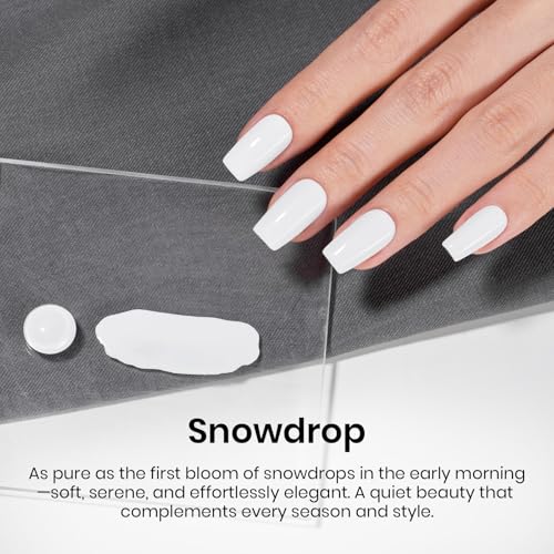 Image of Beetles White Gel Nail Polish - 15ml Full Size White Color French UV Nail Polish Soak Off Nails Art Manicure Salon DIY French Nails Design Home Snowdrop Colorful Bottle Gel