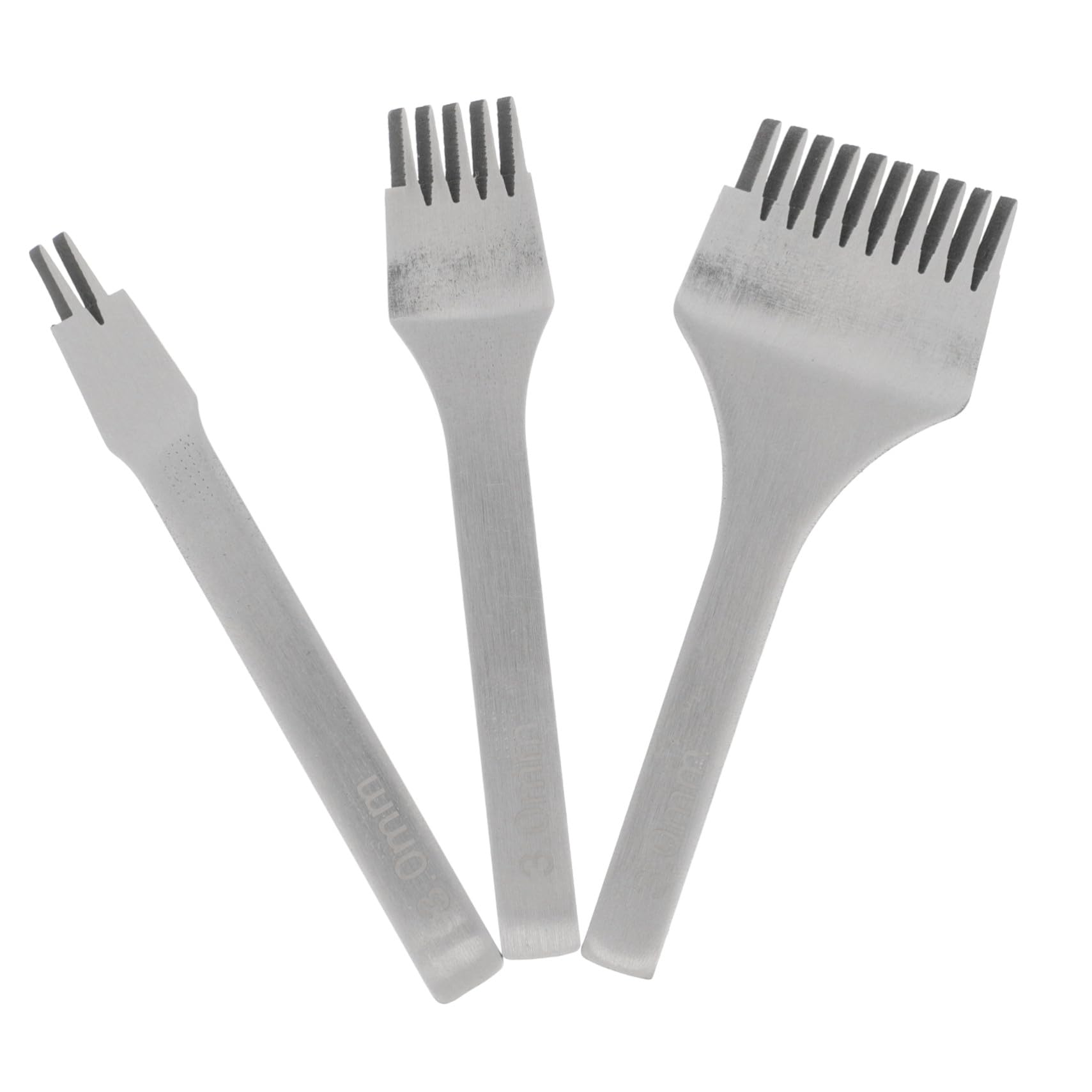 Homoyoyo 3 piezas Kit de Herramientas para Cuero Punzón de Resistente para Perforar y Coser Manualidades Dientes para Artesanía Cuero