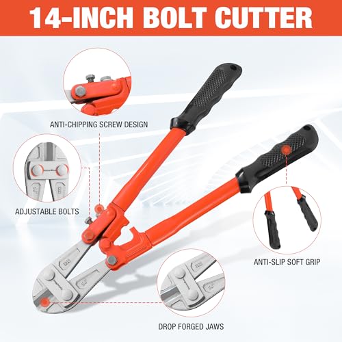 Valuemax V001304AE Bolt Cutter Pliers Set, 3-Piece Heavy Duty Bolt Cutters, 14 Inch Bolt Cutter And Mini 8 Inch Bolt Cutter, 8 Inch Cable Cutter With Carrying Bag For Cutting Locks, Steel Wire thumb #1