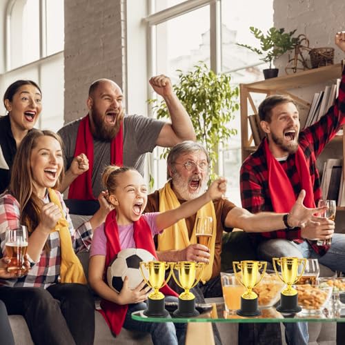 8 pack mini gold trophies award cupsgold participation trophy cupsplastic gold trophy for propsparty favorsrewardssportscompetitionswinning prizes 4 in