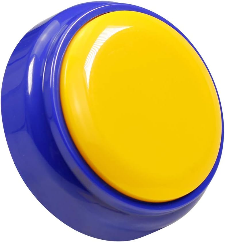 Recorder Button 30 Second, Recordable Talking Button with Good Sound Quality, Record Sound Button for Gift Toys Education (Yellow+Blue)