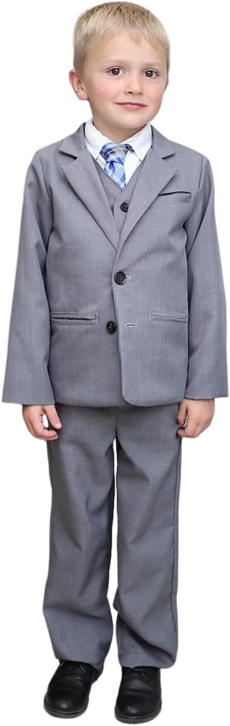 Boys' Suit 3 Pieces Kids Single Breasted Tuxedo Formal Wedding Outfit Jacket Vest Pants Set