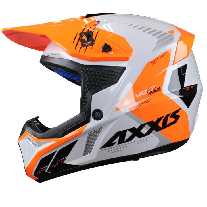 Casco Axxis Wolf StarTrack Naranja Fluo - Motocross 2021- Enduro (S)