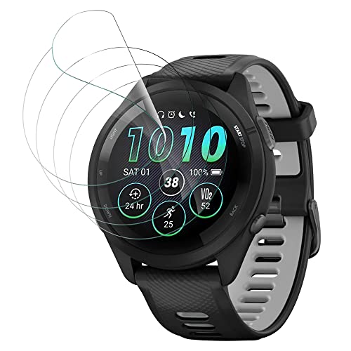 NEWZEROL 4 Stück Displayschutzfolie Kompatibel für Garmin forerunner 265, [Anti-Kratzer] [Hohe Auflösung] [Blasenfrei] Flexibel TPU Schutzfolie für Garmin forerunner 265