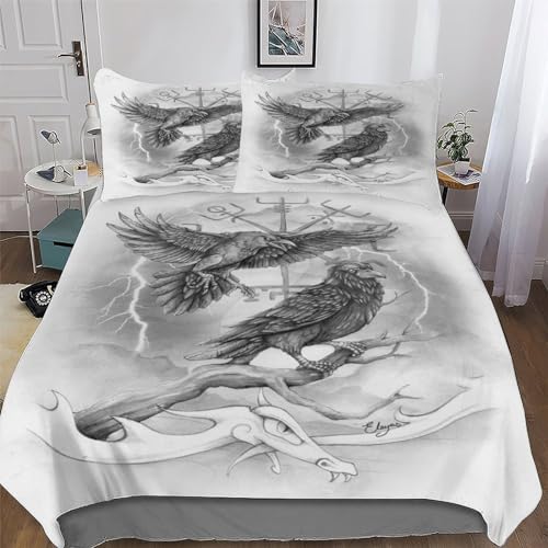 Parure lit Viking 220x240 housse de couette microfibre hypoallergénique facile à laver