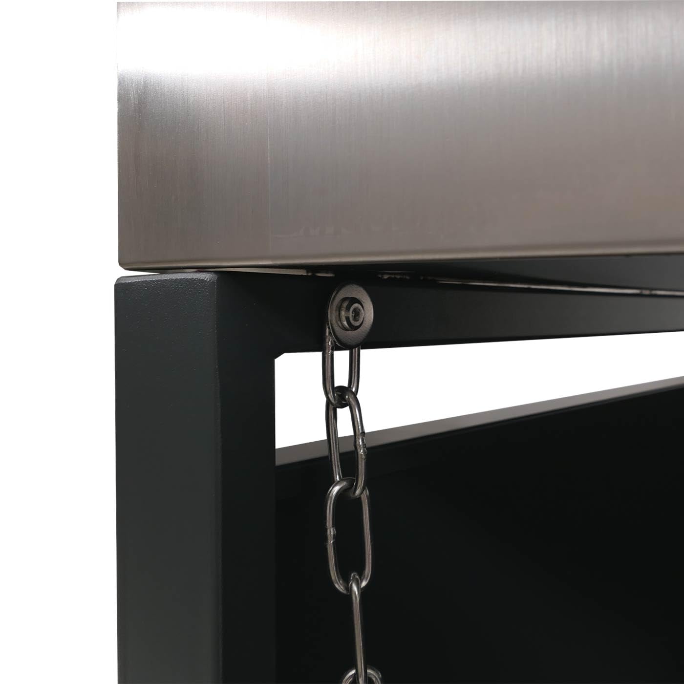 Mendler 2er-Mülltonnenverkleidung HWC-O67 - anthrazit Edelstahl | Mülltonnenbox, mit Pflanzkasten, Metall, 125x132x84cm, 55kg