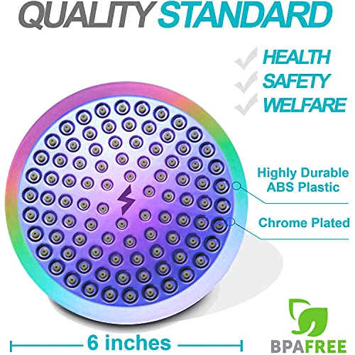 SparkPod Rain Shower Head, 6 Inch Round, Radiant Rainbow Finish - image 8