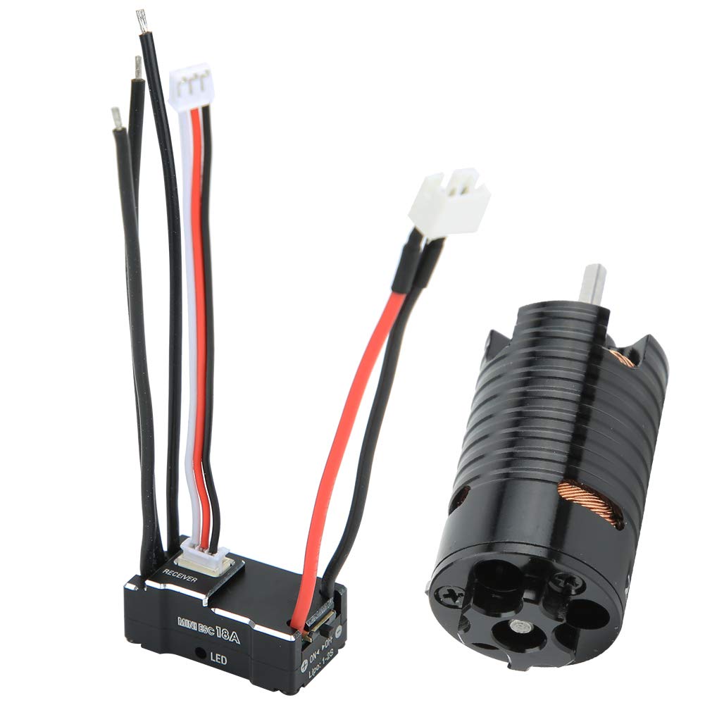 VGEBY Motor sin Escobillas, 1410 Motor sin Escobillas 18A Negro ESC RC Accesorio de Repuesto Pieza de Repuesto (Negro 2500KV)