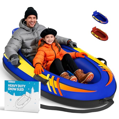 2 Person Inflatable Snow Sled with Premium Canvas Cover, Snow