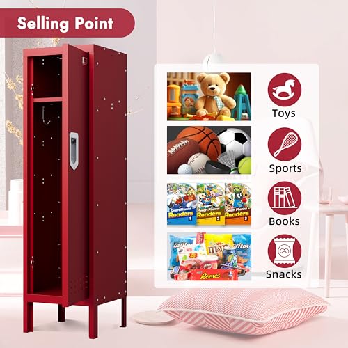 Image of BUTISOW Metal Cabinet Home Office Storage, Lockable Steel Locker with Door, 54 inch Height, Multi-Purpose for Home, Office, Gym, School, Garage