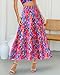 BTFBM Skirts for Women Summer 2026 Floral Print A Line Elastic High Waist Boho Maxi Skirt Spring Fashion Clothing Pocket(Floral Blue Pink, Large)