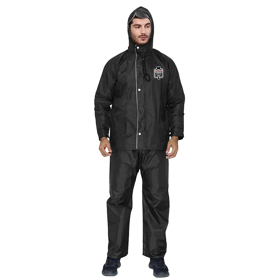 trustous Men's & Women's Waterproof Double Layer Reversible Raincoat with Pant 100% Water Proof with 4 Colour's and 6 Size (M to 4XL)-picture-37